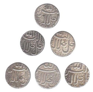 Ahmadabad. Silver Rupee (6). Set of Six Months - Azar, Aban, Bahman, Di, Farwardin & Khurdad. Scarce as Set.