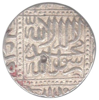 Ahmadabad. Silver Rupee. AH 984. Early Type. Wide Flan. Well hammered. Ex Fine. Rare.