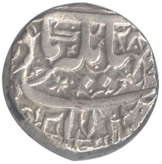 Silver One Rupee Coin of Jahangir of Ahmadnagar Mint.