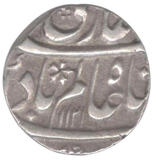 Silver One Rupee Coin of Shah Alam Bahadur of Lahore  Mint.