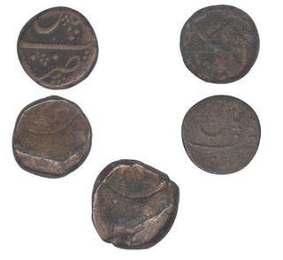 Copper Paisa Coins of   Haidar Ali  and Tippu Sultan of Patan Mint of Mysore Kingdom.