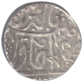 Silver One  Rupee Coin of  Malwa Region of Gwalior State.