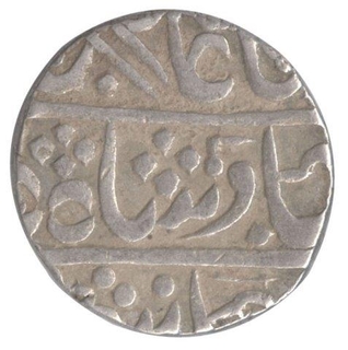 Silver One Rupee Coin of Sawai Jaipur Mint of Karuli State.