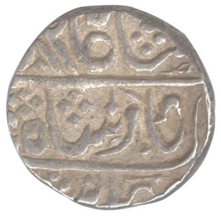 Silver One  Rupee Coin of  Sawai Jaipur Mint of Karuli State.