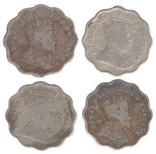 Cupro Nickel One Anna Coins of King Edward VII of  Bombay Mint.