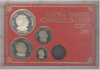 Proof Set of  Indira Gandhi of Bombay Mint of 1985.