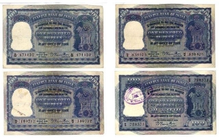 Hundred Rupees Bank Note of Signed by B Rama  Rau of Calcutta Circle of Republic INDIA .