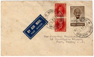 Gandhi Special  Cover 24th Dec Combination Cover with King George VI One Anna  Tete-beche Pair of 1948.