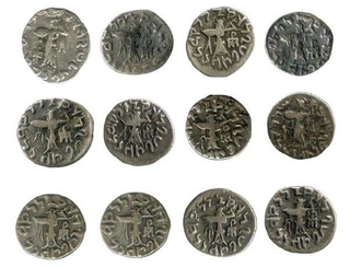 Silver Drachma Coins of  Apollodotos II of Indo Greeks.