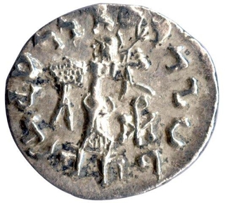 Silver Drachma Coin of Apollodotus II of Indo Greeks.