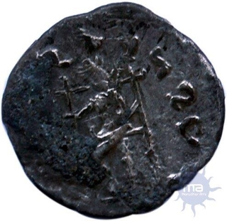 Silver Drachma Coin of Hermaeus of Indo Greeks.