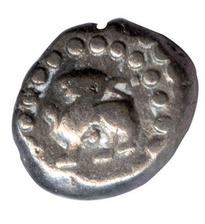 Silver Dramma coin of Jaitra Simha  of Chowhans of Ranthambhor.