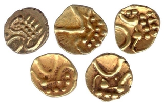 Viraraya Gold Fanam coins of Hoysala Dynasty.