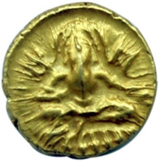 Gold Half Pagoda Coin of Krishnadevaraya of Vijayanagara Empire.