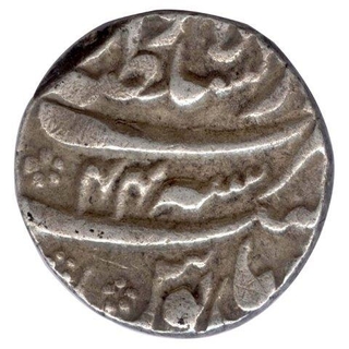 Silver Rupee of Auranzeb Alamgir of Lahore Mint.