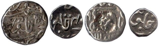 Silver Rupee of Dulep Singh of Partabgarh.