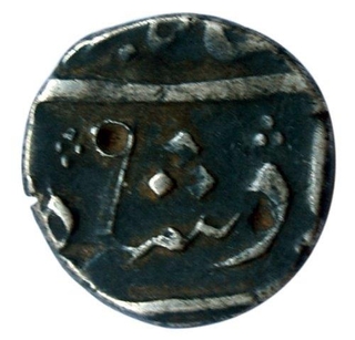 Silver Half Rupee of Shah Alam of Bombay Presidency.