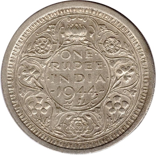 Silver One Rupee Coin of King George VI of Bombay Mint of 1944.