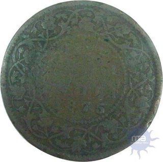 Copper Half Anna of Victoria Queen of Calcutta Mint of 1875.