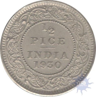 Silver Half Pice of King George V of 1930.