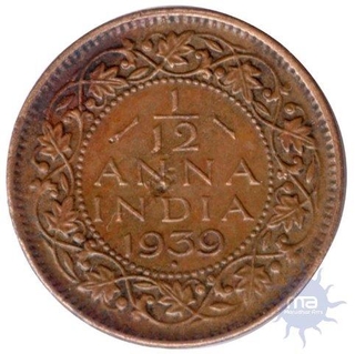 Copper One Twelveth Anna of King George VI of Bombay Mint of 1939.