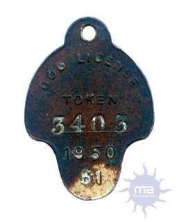 Dog License Token of 1950-51.