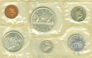 Canada UNC Set of 6 Coins of 1965.