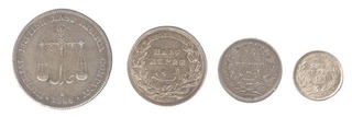 Mombasa Silver One Rupee Half Rupee Quarter Rupee and Two Annas of 1888-1890.