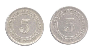 Five Cents of Straits Settlements of 1897 & 1901.