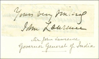 Royalty Autograph of  Sir John Lawrence.