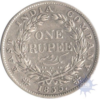 Silver One Rupee Coin of King William IIII of 1835.