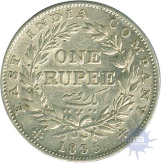 Silver One Rupee Coin of King William IIII of 1835.