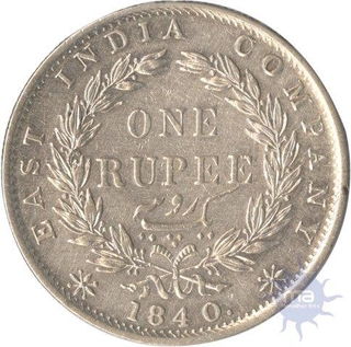 Silver One Rupee Coin of Victoria Queen of 1840.