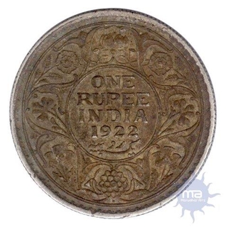 Silver One Rupee Coin of King George V of Bombay Mint of 1922.