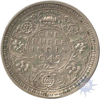 Silver-Nickel One Rupee Coin of King George VI of Bombay Mint of 1945.