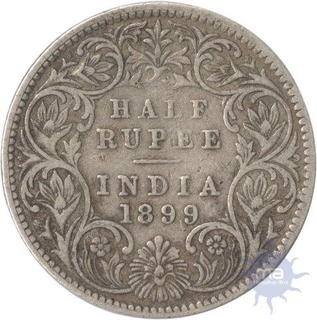 Silver Half Rupee of Victoria Empress of 1899.