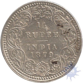 Silver One Fourth Rupee of Victoria Empress of 1879.