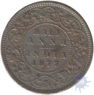 Copper Half Anna of Victoria Empress of 1877.