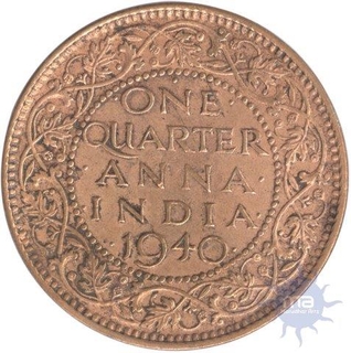 Copper One Quarter Anna of King George VI of 1940.