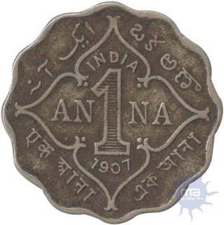 Copper Nickel One Anna of King Edward VII of 1907.