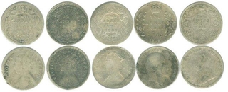 Silver Two Annas of 1841-1917.