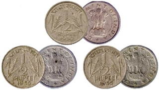 Half Rupee Coins of Republic India.