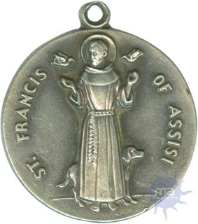 Anonymous Medal of Sterling Silver Medal of St. Francis of Assisi.