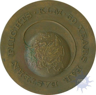 Copper Medal of KLM Fifty Years Far Eastern Flights.