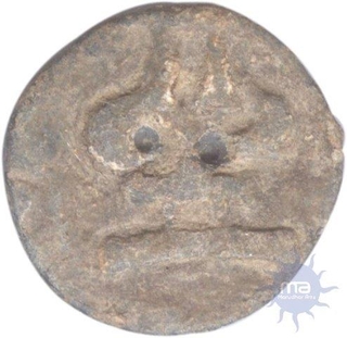 Chutu uninscribed lead coin of Satavahana fedutory.