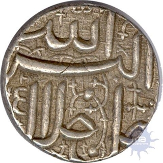 Silver Rupee Coin of Ahmedabad Mint of Akbar Jalal Ud Din Muhammad.