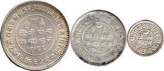 Set of Three Silver Kori coins of Khengarji III of Kutch State.