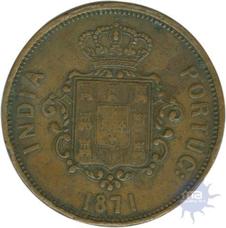 Copper Sixty Reis (Tanga) of India Portuguese.