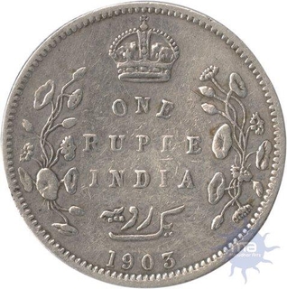 Silver One Rupee of King Edward VII of Calcutta of 1930.