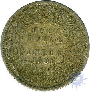 Silver Half  Rupee of Victoria Empress of Bombay Mint of 1898.